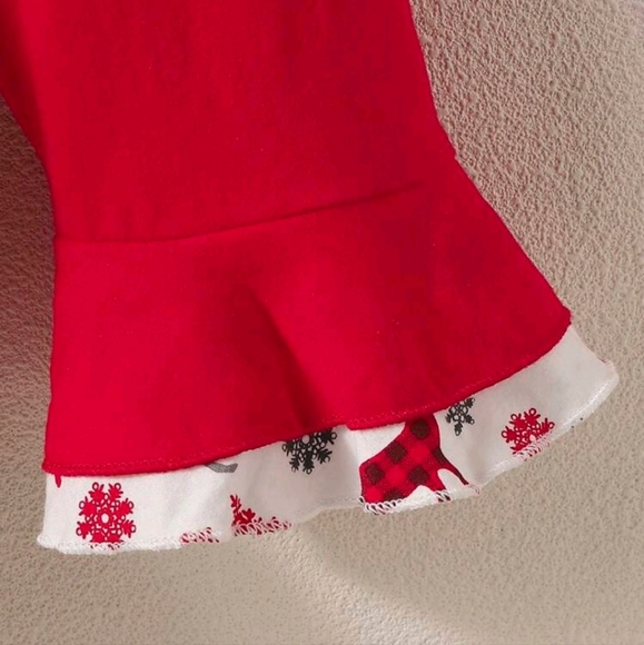 SHEIN Baby Girl Christmas Print Ruffle Trim Matching Bodysuit w/ Headband NWOT - Picture 6 of 8